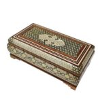 ست جعبه دستمال کاغذی و سطل و جا کاردی خاتم کاری مدل توپی - Image 6