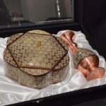 پک هدیه گلدان و شکلات خوری خاتم کاری