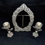 ملیله کاری قاب آینه  و شمعدان طرح اس - Image 4
