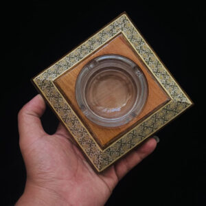 زیر سیگاری خاتم کاری چوبی مدل خورشیدی اعلا