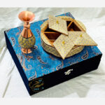 ست هدیه خاتم کاری گلدان 16 و شکلات خوری سه درب - Image 2