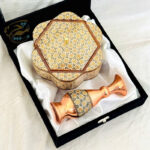 پک هدیه خاتم کاری گلدان 16 و شکلات خوری 17 - Image 3