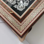 تابلو قلمزنی با قاب خاتم کاری ترنج دور چوب گردو 50در60 - Image 7