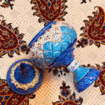 شکلات خوری مسی میناکاری 27 سانتی به همراه پلکسی - Image 14