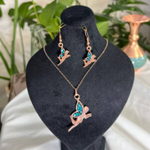 ست  زیورآلات مسی فیروزه کوبی مدل فرشته آسمانی