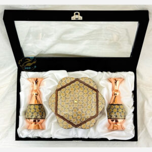 پک هدیه خاتم کاری گلدان 16 و شکلات خوری