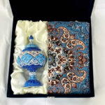 ست هدیه اداری شکلات خوری میناکاری و ترمه - Image 4