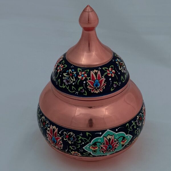 قندان مس و پرداز سایز۱۷ به همراه جعبه مخمل هدیه ای - Image 8
