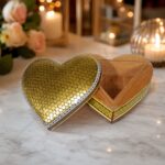 جعبه خاتم کاری  طرح قلب مدل سیمی