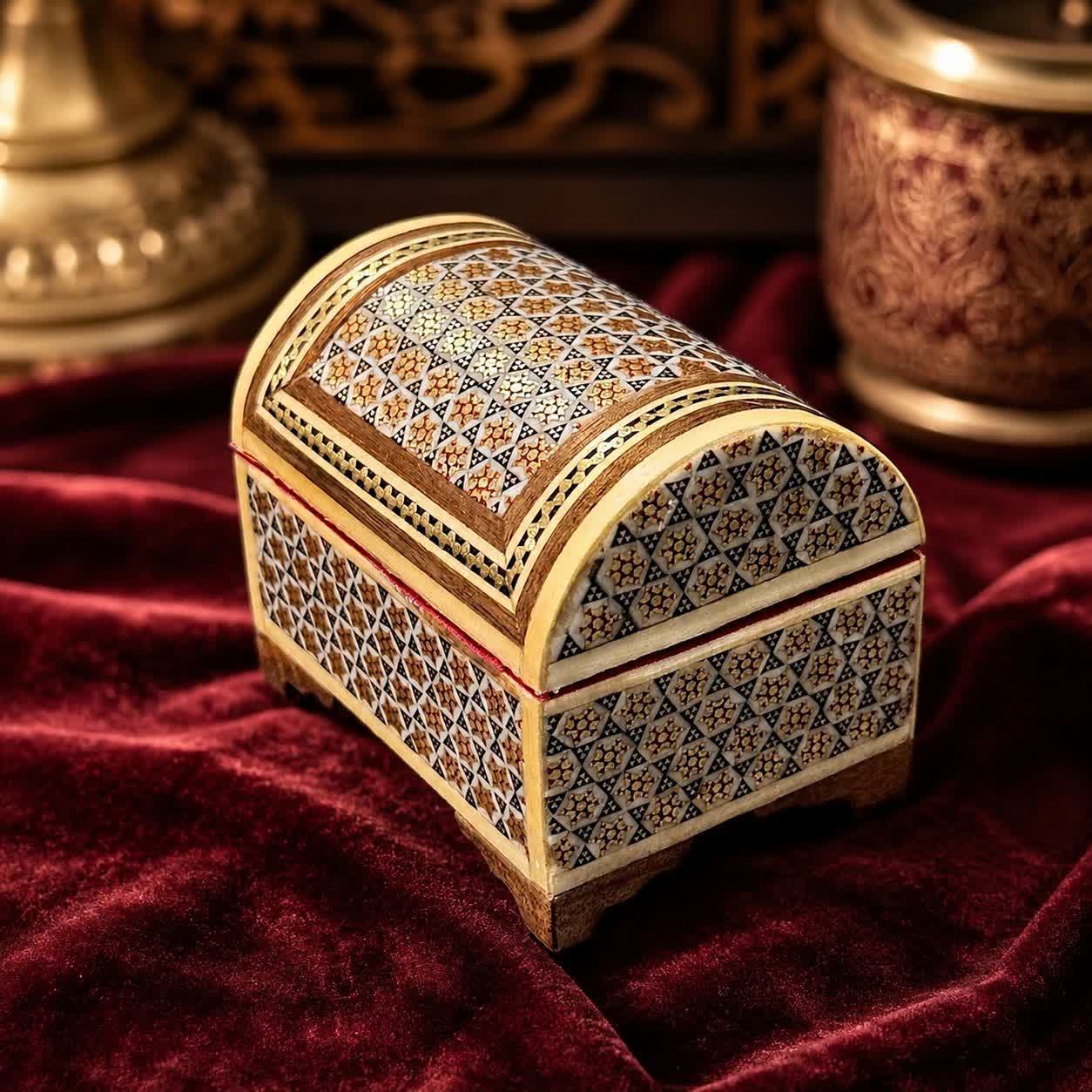photo27468529782.jpg جعبه انگشتری خاتم کاری صندوقچه ای - Image 1