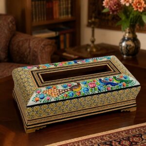 جعبه دستمال نقاشی و خاتم گل و بلبل