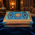 جعبه خاتم کاری مدل تمام خاتم حاشیه تذهیب 14در22