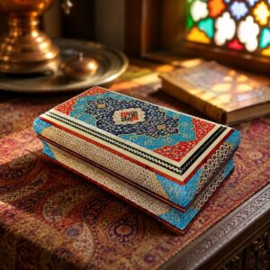جعبه خاتم کاری مدل تمام خاتم حاشیه تذهیب 10در20