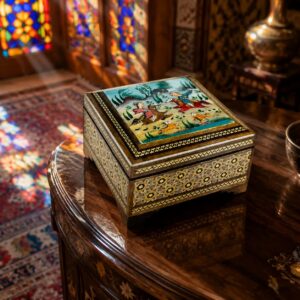 جعبه خاتم کاری پره وارو مدل چوگان 10در10