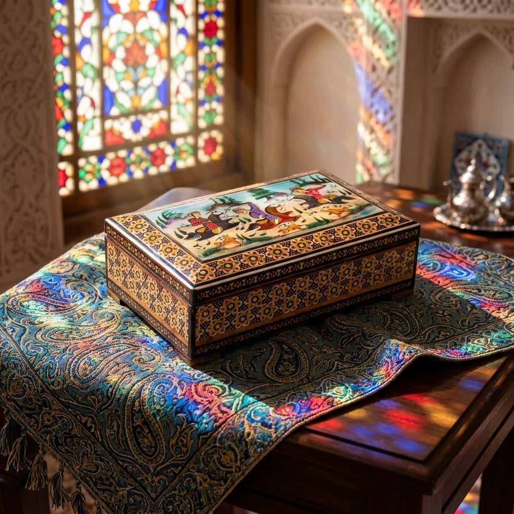 photo27580094606.jpg جعبه خاتم کاری استخونی مدل چوگان 10در16 - Image 1