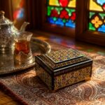 جعبه خاتم کاری استخونی مدل روخاتم 6در8