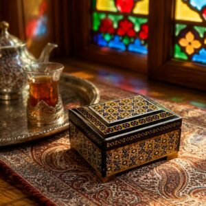 جعبه خاتم کاری استخونی مدل روخاتم 6در8