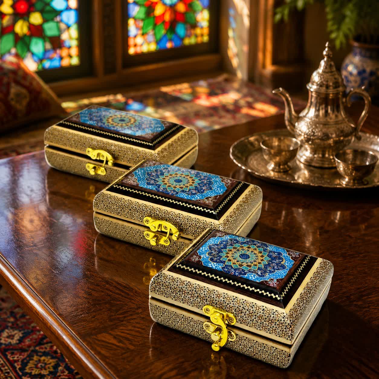 photo27585300995.jpg جعبه خاتم کاری مدل تمام خاتم تذهیب سری - Image 1