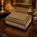 جعبه خاتم کاری استخونی مدل پره وارو 10در16