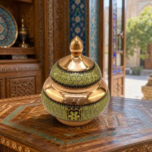 قندان مس و خاتم کاری شالدار 16