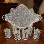 سرویس پذیرایی لوکس ملیله کاری (سینی بزرگ شاه‌عباسی و چای‌خوری)