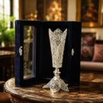 گلدان ملیله کاری با آبکاری نقره به همراه باکس هدیه نفیس