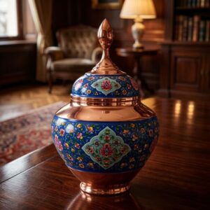 قندان مس و پرداز مدل سیبی سایز 25