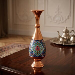 گلدان مس و پرداز مدل صراحی ارتفاع 25
