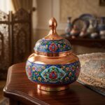 قندان مس و پرداز مدل سیبی سایز 30