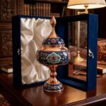 شکلات خوری مس و پرداز ارتفاع 35 با جعبه مخمل