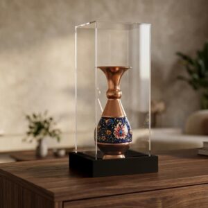 گلدان مسی 16 سانتی مدل پرداز به همراه پلکسی
