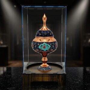 شکلات خوری مس و پرداز ارتفاع 25 به همراه پلکسی