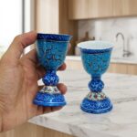 شمعدان مسی میناکاری ارتفاع 12سانتی