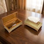 جعبه دستمال کاغذی و جاقاشقی خاتم کاری