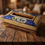جعبه دستمال کاغذی خاتم کاری چوگان