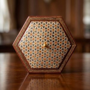شکلات خوری خاتم کاری 6گوش 19در19