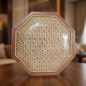 شکلات خوری (جاشکلاتی) خاتم کاری هشت گوش پره وارو سایز 18در18