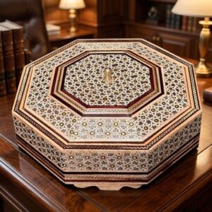 شکلات خوری (جاشکلاتی) خاتم کاری هشت گوش توراش