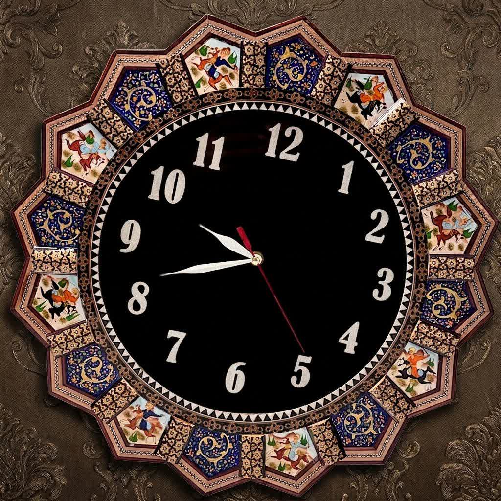 photo29738041736 ساعت خاتم کاری چوگان بزرگ 48 سانتی با صفحه مشکی - تصویر 1