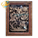 تابلو قلمزنی رومیزی با قاب خاتم کاری تک گل 25در35 - Image 2