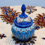 قندان  مسی میناکاری اصفهان 14 سانتی - Image 3