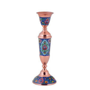 شمعدان مس و پرداز سایز بزرگ ارتفاع 25