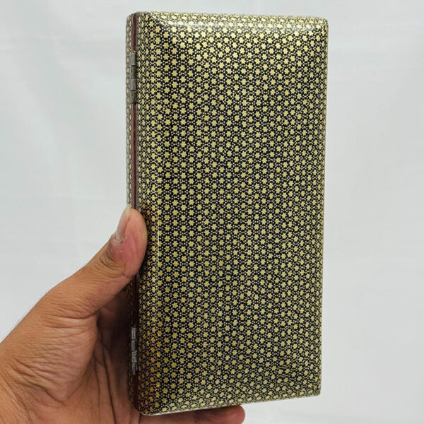 جعبه خاتم کاری مدل تمام خاتم شیشی مشکی 10در20 - Image 6