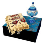 ست هدیه میناکاری شکلات خوری و رومیزی قلمکاری