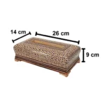 جعبه دستمال کاغذی خاتم کاری مدل استخونی اعلا - Image 5