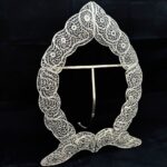 قاب عکس ملیله کاری نقره طرح بیضی سایز معظم - Image 5
