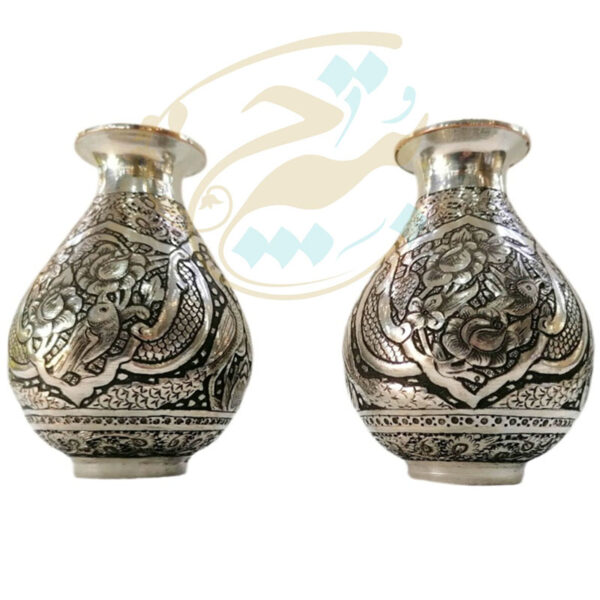 گلدان قلمزنی  ریز قلم اصفهان - Image 3