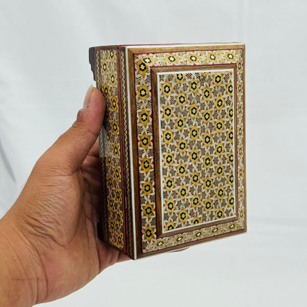 جعبه خاتم کاری سری سه تایی استخونی مدل پره وارو - Image 10