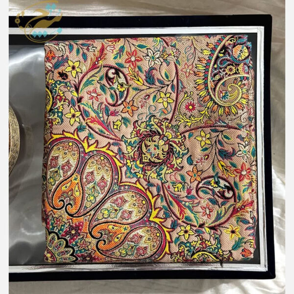 ست هدیه خاتم کاری ترمه و شکلات خوری سه درب - Image 3