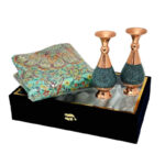 ست هدیه اداری ترمه و گلدان مس و فیروزه
